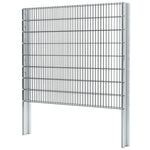 ZNTS 2D Gabion Fence Galvanised Steel 2.008x1.63 m 6 m Grey 274511