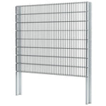 ZNTS 2D Gabion Fence Galvanised Steel 2.008x1.63 m 8 m Grey 274512