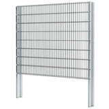 ZNTS 2D Gabion Fence Galvanised Steel 2.008x1.63 m 8 m Grey 274512