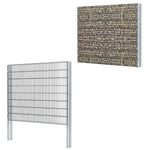 ZNTS 2D Gabion Fence Galvanised Steel 2.008x1.63 m 8 m Grey 274512