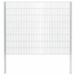 ZNTS 2D Gabion Fence Galvanised Steel 2.008x1.63 m 12 m Silver 274524