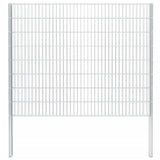 ZNTS 2D Gabion Fence Galvanised Steel 2.008x1.63 m 12 m Silver 274524