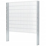 ZNTS 2D Gabion Fence Galvanised Steel 2.008x1.63 m 12 m Silver 274524