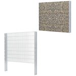 ZNTS 2D Gabion Fence Galvanised Steel 2.008x1.63 m 12 m Silver 274524