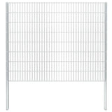 ZNTS 2D Gabion Fence Galvanised Steel 2.008x1.63 m 14 m Silver 274525