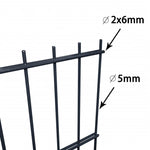 ZNTS 2D Gabion Fence Galvanised Steel 2.008x1.83 m 6 m Grey 274531