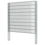 ZNTS 2D Gabion Fence Galvanised Steel 2.008x1.83 m 10 m Grey 274533