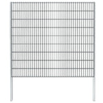 ZNTS 2D Gabion Fence Galvanised Steel 2.008x1.83 m 16 m Grey 274536