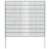 ZNTS 2D Gabion Fence Galvanised Steel 2.008x1.83 m 16 m Grey 274536
