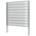 ZNTS 2D Gabion Fence Galvanised Steel 2.008x1.83 m 16 m Grey 274536