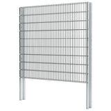 ZNTS 2D Gabion Fence Galvanised Steel 2.008x1.83 m 16 m Grey 274536