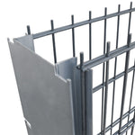ZNTS 2D Gabion Fence Galvanised Steel 2.008x1.83 m 16 m Grey 274536