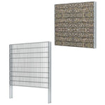 ZNTS 2D Gabion Fence Galvanised Steel 2.008x1.83 m 16 m Grey 274536