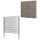 ZNTS 2D Gabion Fence Galvanised Steel 2.008x1.83 m 16 m Grey 274536