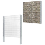 ZNTS 2D Gabion Fence Galvanised Steel 2.008x2.03 m 16 m Silver 274566