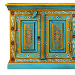 ZNTS TV Cabinet Solid Mango Wood Blue Hand Painted 244591