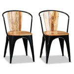 ZNTS Dining Chairs 2 pcs Solid Acacia Wood 244598