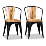 ZNTS Dining Chairs 2 pcs Solid Acacia Wood 244598