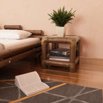 ZNTS Bedside Table 40x40x40 cm Bamboo Dark Brown 244608