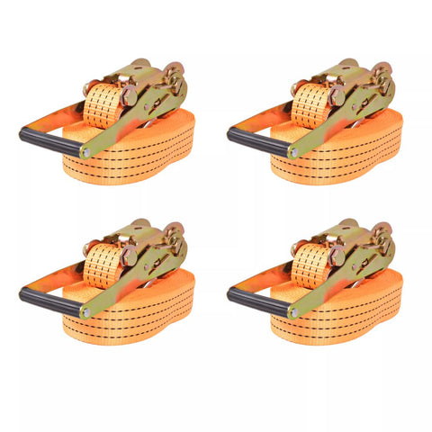 ZNTS Ratchet Tie Down Straps 4 pcs 2 Tonnes 8mx50mm Orange 142662