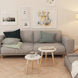 ZNTS Side Table Set 2 Pieces Solid Pinewood White 244734