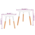 ZNTS Side Table Set 2 Pieces Solid Pinewood White 244734