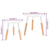 ZNTS Side Table Set 2 Pieces Solid Pinewood White 244734