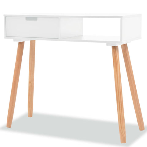 ZNTS Console Table Solid Pinewood 80x30x72 cm White 244737