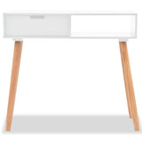 ZNTS Console Table Solid Pinewood 80x30x72 cm White 244737