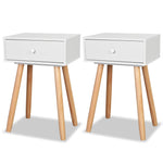 ZNTS Bedside Tables 2 pcs Solid Pinewood 40x30x61 cm White 244740
