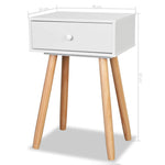 ZNTS Bedside Tables 2 pcs Solid Pinewood 40x30x61 cm White 244740