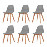 ZNTS Dining Chairs 6 pcs Grey Plastic 244776