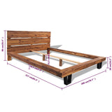 ZNTS Bed Frame Solid Acacia Wood 180x200 cm 6FT Super King 244998