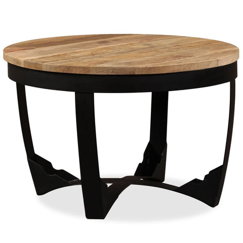 ZNTS Coffee Table Solid Rough Mango Wood 60x40 cm 244673