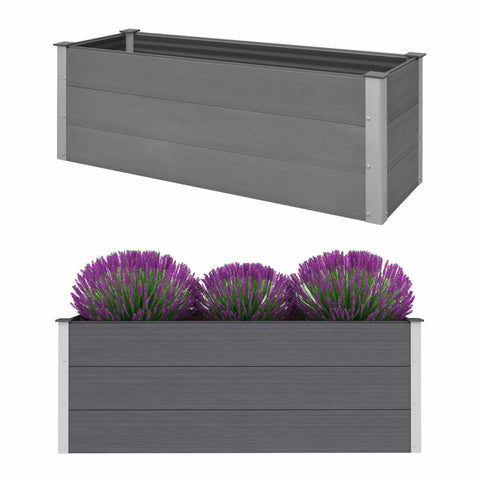 ZNTS Garden Raised Bed WPC 150x50x54 cm Grey 43607