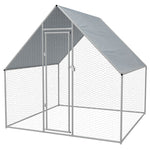 ZNTS Outdoor Chicken Cage 2x2x1.92 m Galvanised Steel 170494