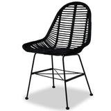 ZNTS Dining Chairs 2 pcs Black Natural Rattan 244571