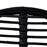 ZNTS Dining Chairs 2 pcs Black Natural Rattan 244571