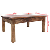 ZNTS Coffee Table Solid Reclaimed Wood 98x73x45 cm 244493