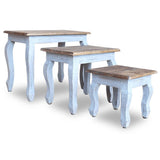 ZNTS Nesting Table Set 3 Pieces Solid Reclaimed Wood 244505