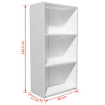 ZNTS Bookshelf Chipboard 60x31x116.5 cm White 244880
