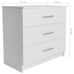 ZNTS Chest of Drawers Engineered Wood 71x35x68 cm White 244888
