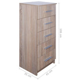 ZNTS Tall Chest of Drawers Engineered Wood 41x35x106 cm Oak 244889