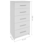 ZNTS Tall Chest of Drawers Engineered Wood 41x35x106 cm White 244890