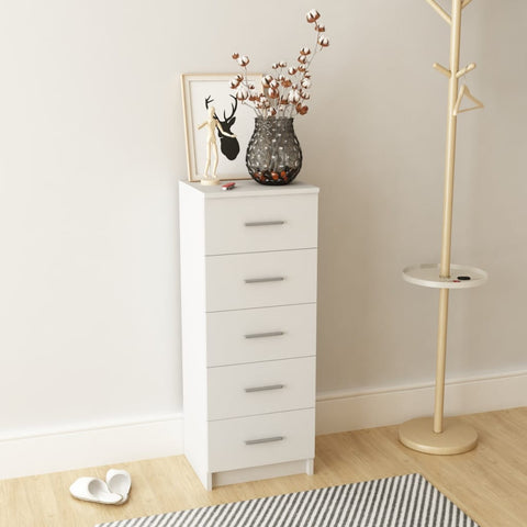 ZNTS Tall Chest of Drawers Engineered Wood 41x35x106 cm White 244890