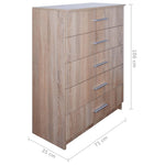 ZNTS Storage Cabinet Chipboard 71x35x106 cm Oak 244891