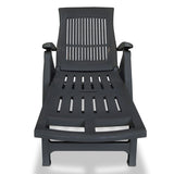 ZNTS Sun Lounger with Footrest Plastic Anthracite 43588