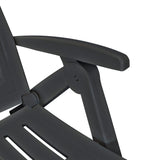 ZNTS Sun Lounger with Footrest Plastic Anthracite 43588