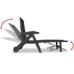 ZNTS Sun Lounger with Footrest Plastic Anthracite 43588