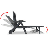 ZNTS Sun Lounger with Footrest Plastic Anthracite 43588